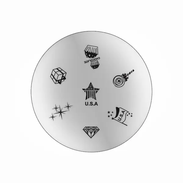 Plate for nail art stamping B34 - American motifs