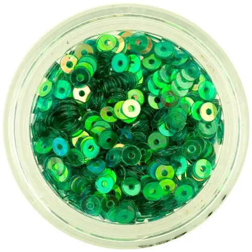 Green flitter round disks