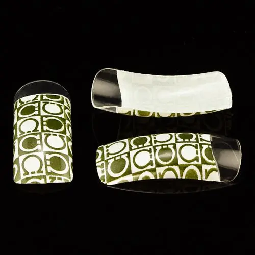 Decorated nail tips, 70pcs - squares, symbols