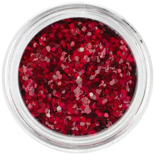 Holographic hexagon - red, 1mm