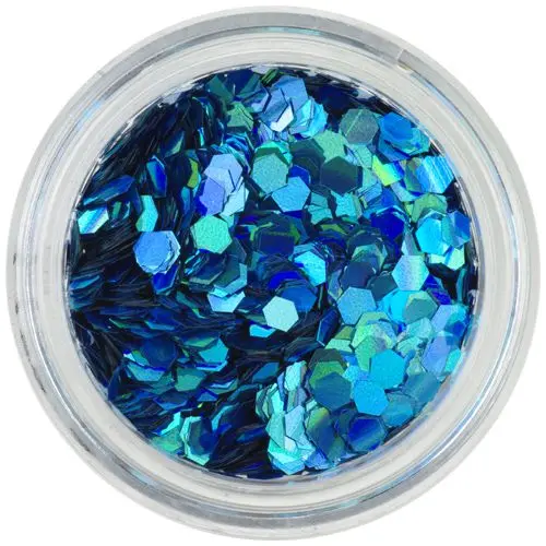 Turquoise hexagon - holographic