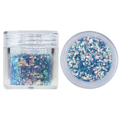 Hexagon glitter dust powder, 1mm - aquamarine, 10g