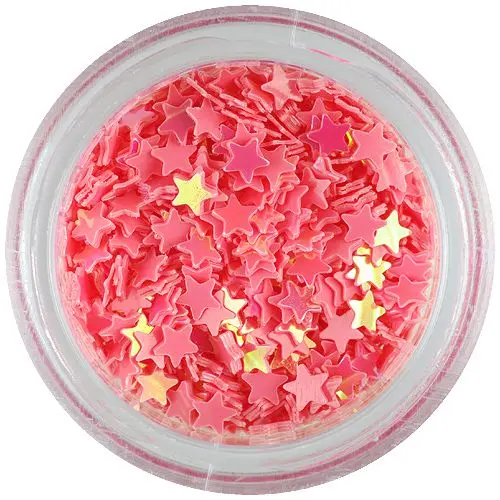 Nail art stars - salmon pink