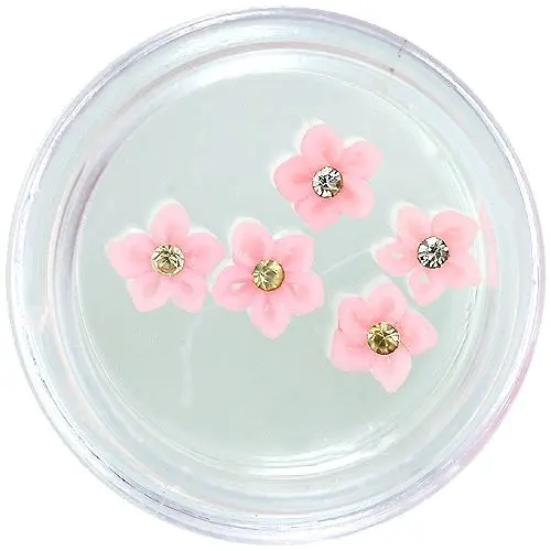 Light pink acrylic flowers for decoration of nails