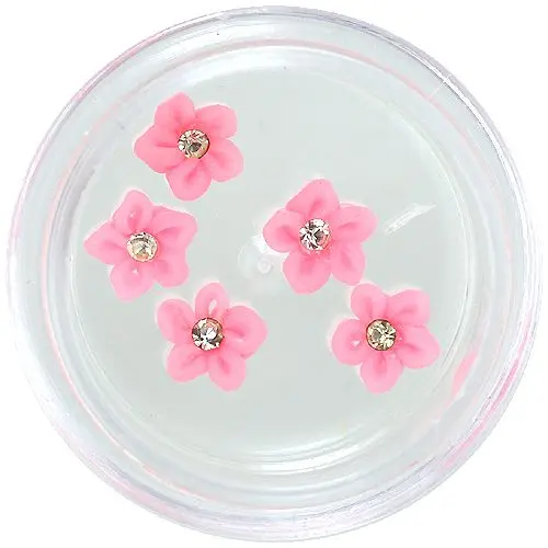 Nail decorations - acrylic flowers, pastel pink