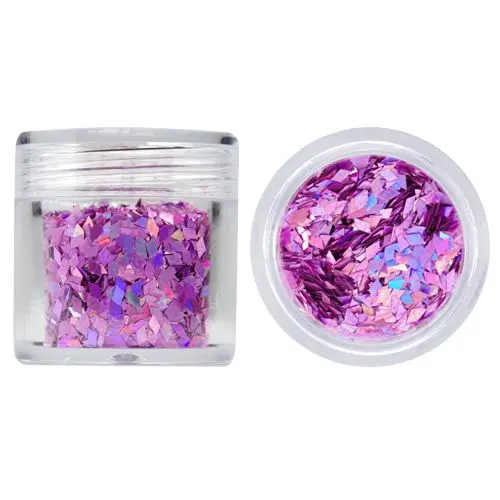 Decorative confetti - purple diamonds with hologram, 10g