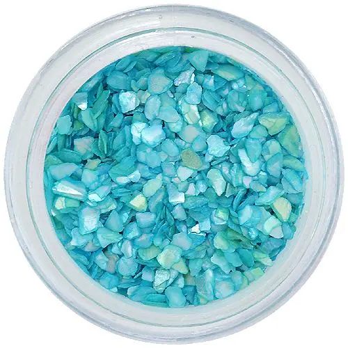 Crushed shells for nail art - light turquoise with reflections
