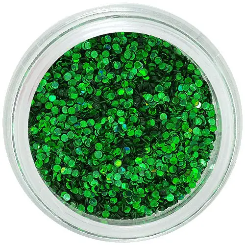 Emerald green circle glitter for nail art