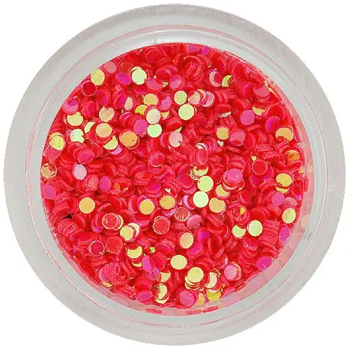 Pearlescent dark pink circle glitter for nail art