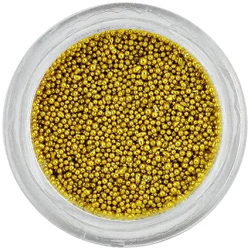 Gold yellow pearls for nails, 0,5mm