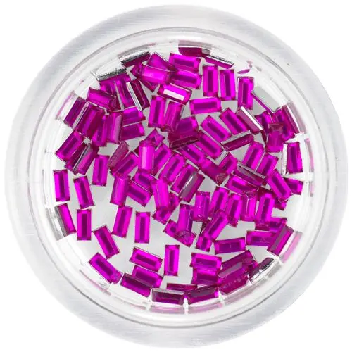 Decorative rhinestones, rectangles - cyclamen pink colour