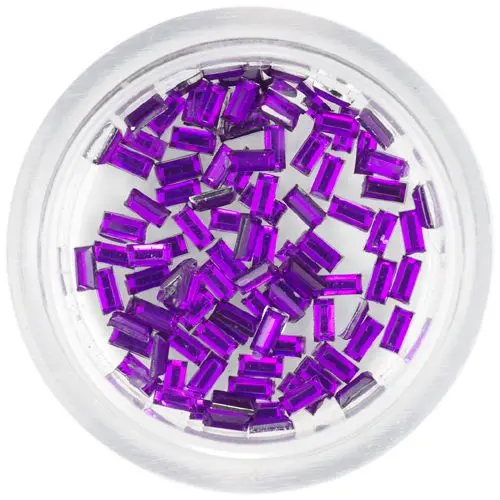 Dark purple rhinestones for nails - rectangles
