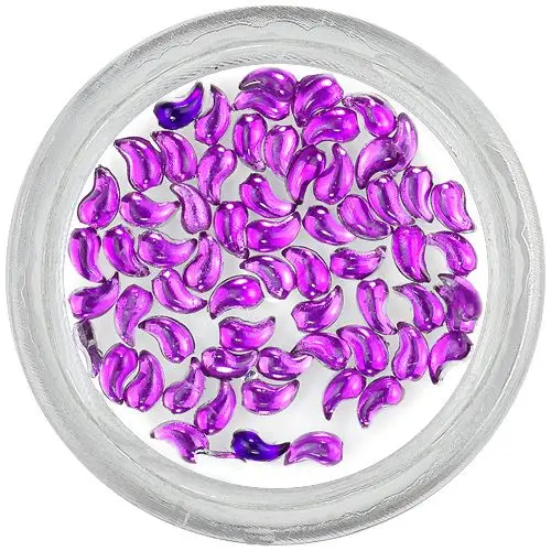 Purple rhinestones for nails - comma shaped