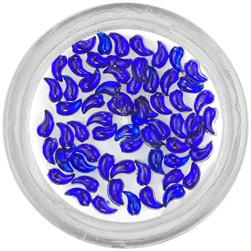 Decorative rhinestones, comma shaped - royal blue