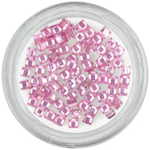 Rhinestones for nails - squares, light pink