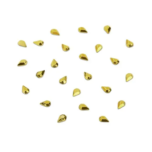 Gold rhinestones for nails decoration in package - teardrops, 140pcs