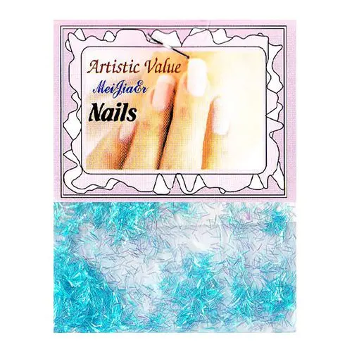 Decoration for nails - turquoise with glitters