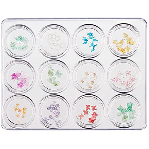 Set of 12pcs nail decorations - finely cut, 5g