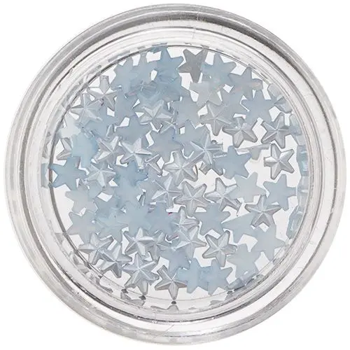 Stars for Nail Decoration - Light Blue, Pearl