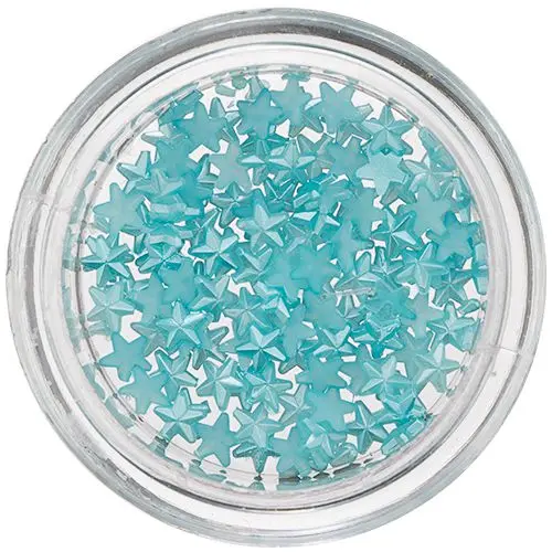 Turquoise Blue Nail Art Decorations - Stars, Pearl