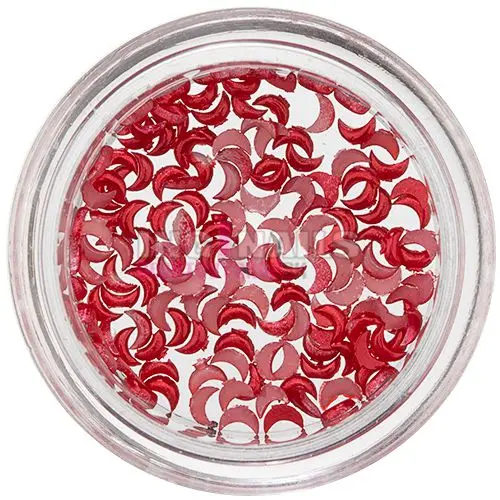 Crescents for Nail Decoration - Red, Pearl Effect