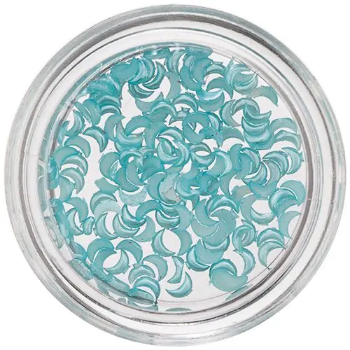 Pearlescent Decoration in Shape of Crescent - Turquoise Blue