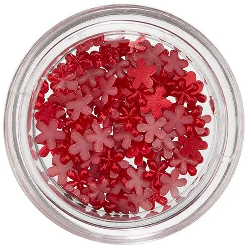 Flowers for Nail Decoration - Red, Pearl