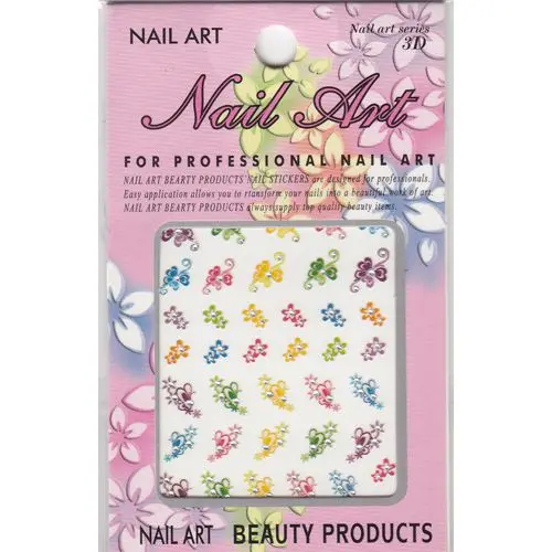 Colourful 3D nail art sticker - flowers