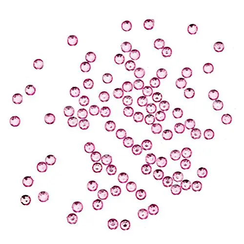 Nail art decorations 1mm - 90pcs round rhinestones in sack, light pink