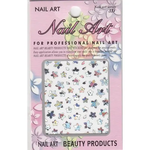 3D holographic nail art sticker - big flowers, leaves