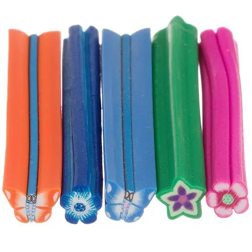 Decorative Fimo Sticks - Butterfly, Flower and Star, 5pcs