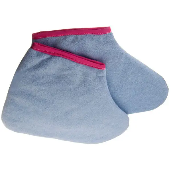 Terry cloth thermal booties in blue colour