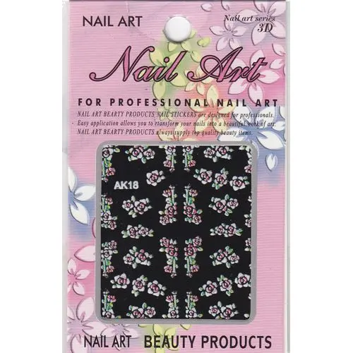 3D nail art sticker - pink and white roses
