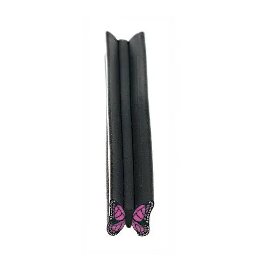Pink - Black Butterfly - Cane, Fimo Nail Art