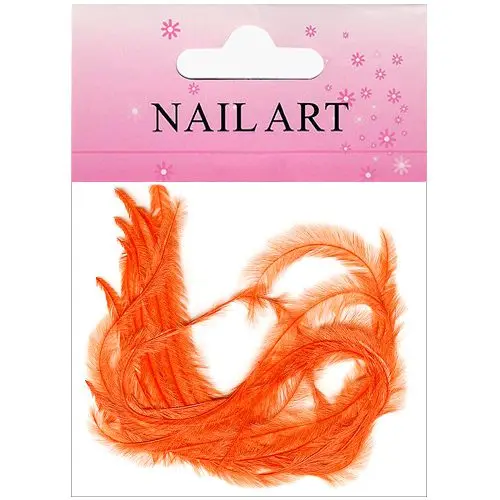 Orange feathers for creative nails decoration