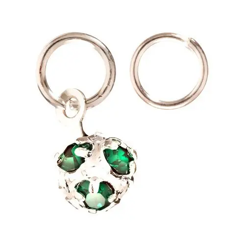 Ball with Emerald Green Rhinestones - Nail Dangle Charm
