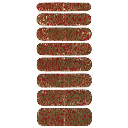 Nail art stickers - red and gold