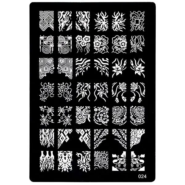 XL plate in A5 size designed for stamping nail art, 024