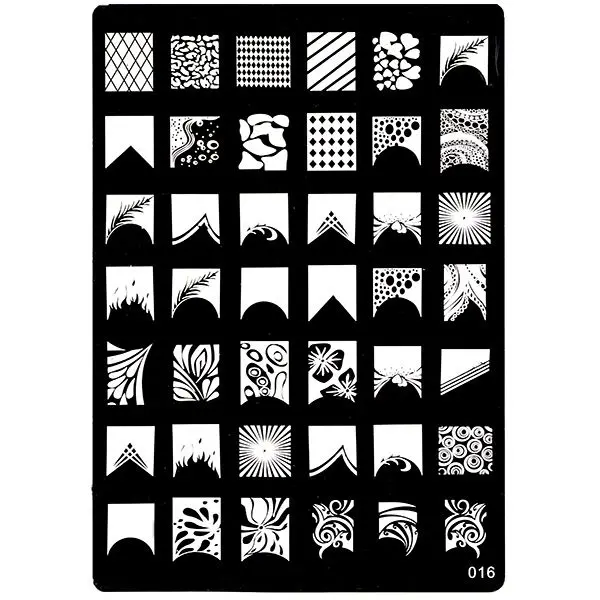 Stamping nail art template with engraved motifs - 016, XL